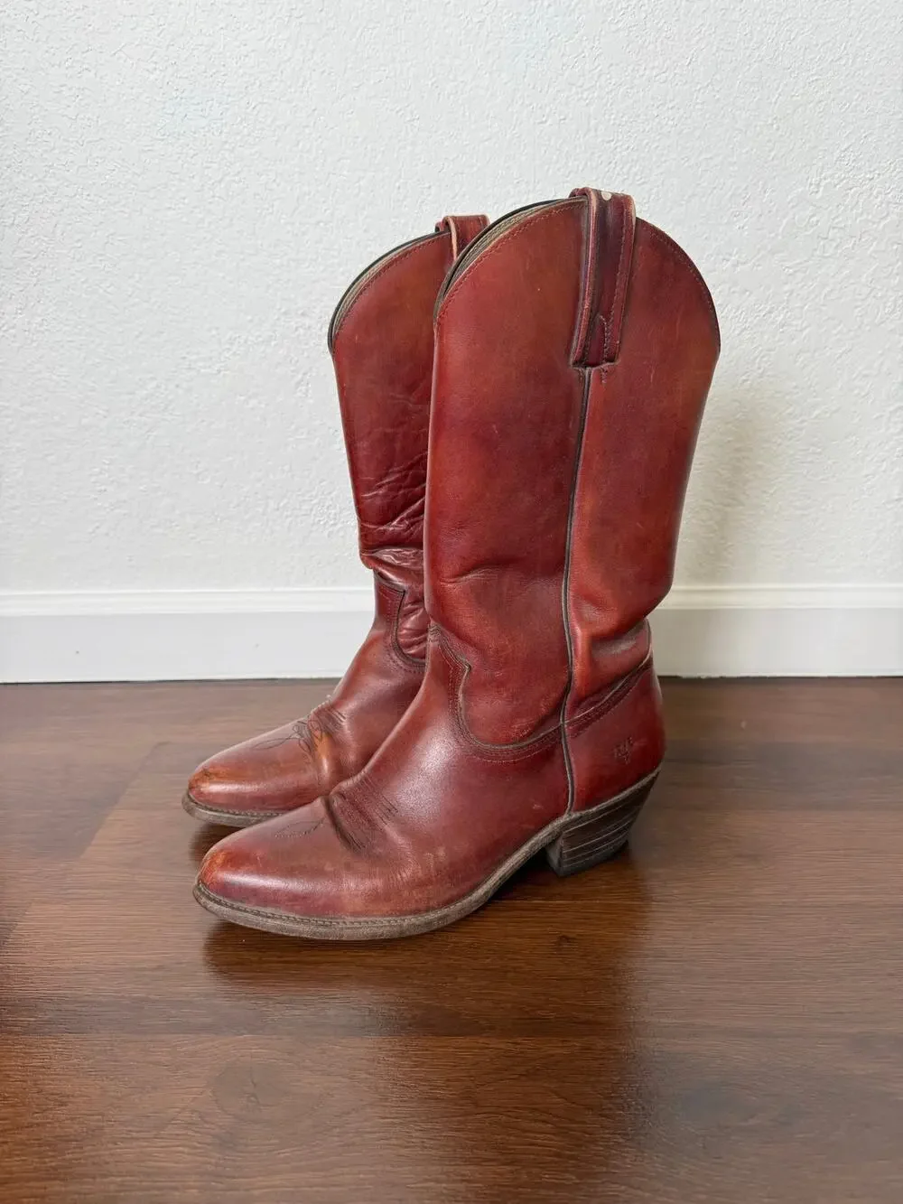 Frye Vintage Billy Cowboy Boots Oxblood Red Leather Men's Sz 11 Made USA Western